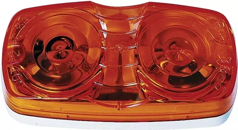 PM V138A Marker Light, Rectangular, 4 in W, 2 in H, 12 V, Incandescent Lamp, Amber Lens, Surface