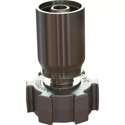 RGJS-3V - 3/4" Hose Stem w/staked Ferr & Rnd Nut