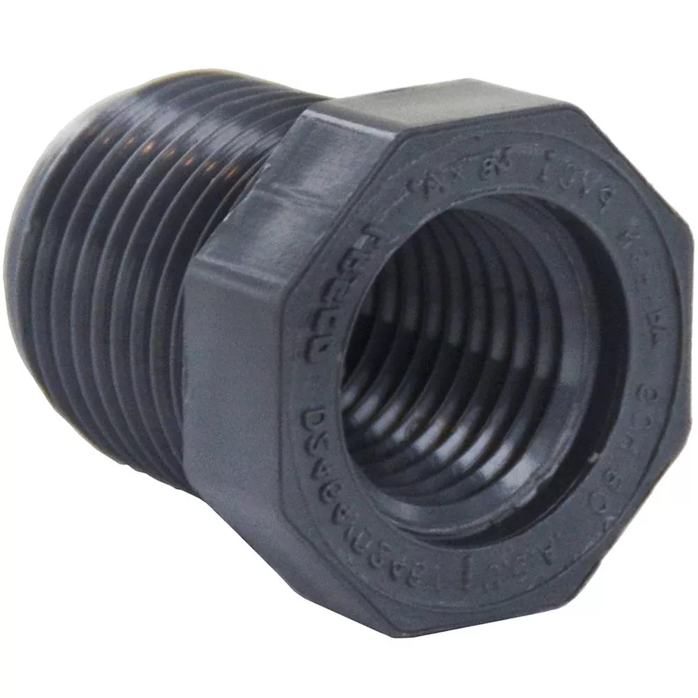 Schedule 80 PVC Reducer Bushing 3/8" MIP x 1/4" FIP