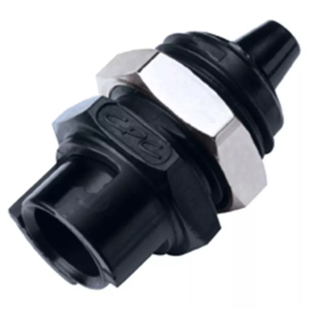 SMFPM02BLK Non-Valved Panel Mount Hose Barb Coupling Body 1/8 Hose Barb