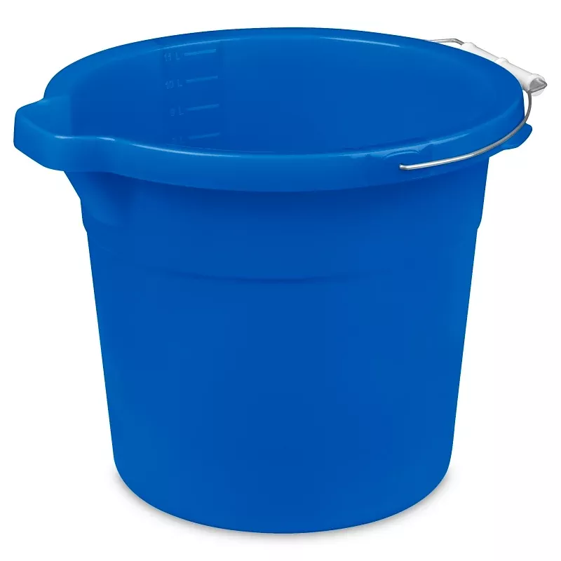 Sterilite 11234312 Spout Pail, 12 qt, Plastic, Blue, Pack of 12