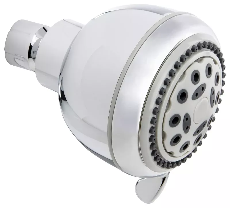 Stylewise K701CP Shower Head, Round, 1.8 gpm, 5 -Spray Function, Polished Chrome, 3.35 in Dia