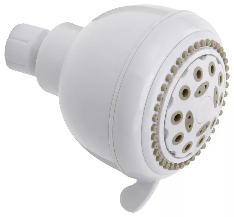 Stylewise K701WH Shower Head, Round, 1.8 gpm, 5 -Spray Function, 3.35 in Dia
