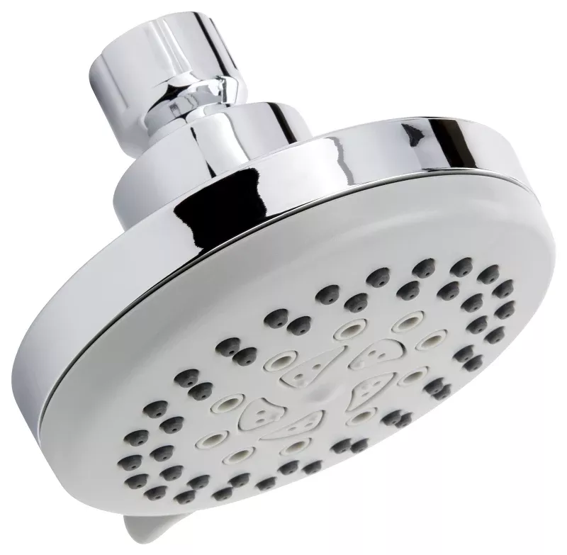 Stylewise K702CP Shower Head, Round, 1.8 gpm, 5 -Spray Function, Polished Chrome, 3.9 in Dia