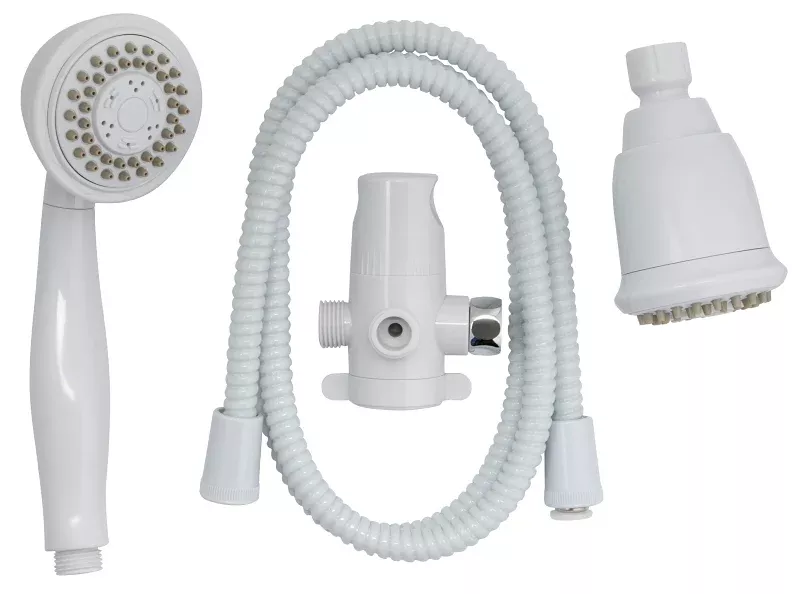 Stylewise K750WH Shower Head Kit, 1.8 gpm, 3 -Spray Function, 60 in L Hose