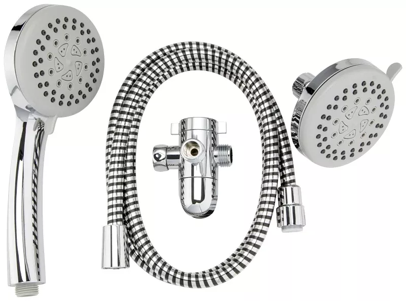 Stylewise K751CP Shower Head Kit, 1.8 gpm, 5 -Spray Function, Polished Chrome, 60 in L Hose