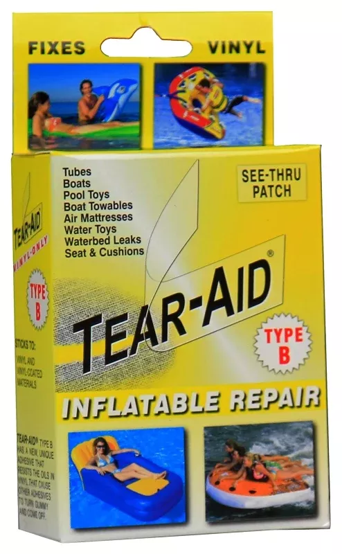 Tear-Aid D-KIT-B03-100 Vinyl Inflatable Repair Kit, Type B, Vinyl, Clear