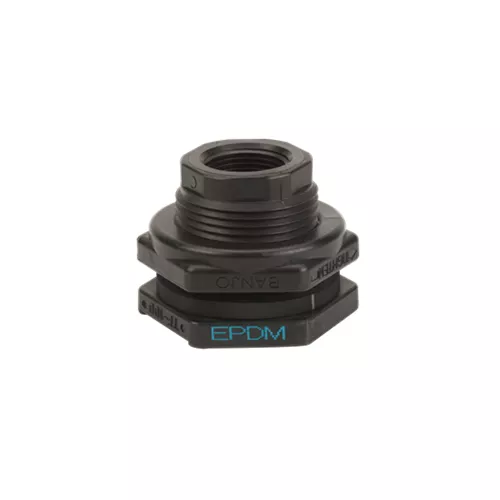 TF100 - 1" Poly Bulkhead Tank Fitting with EPDM gasket