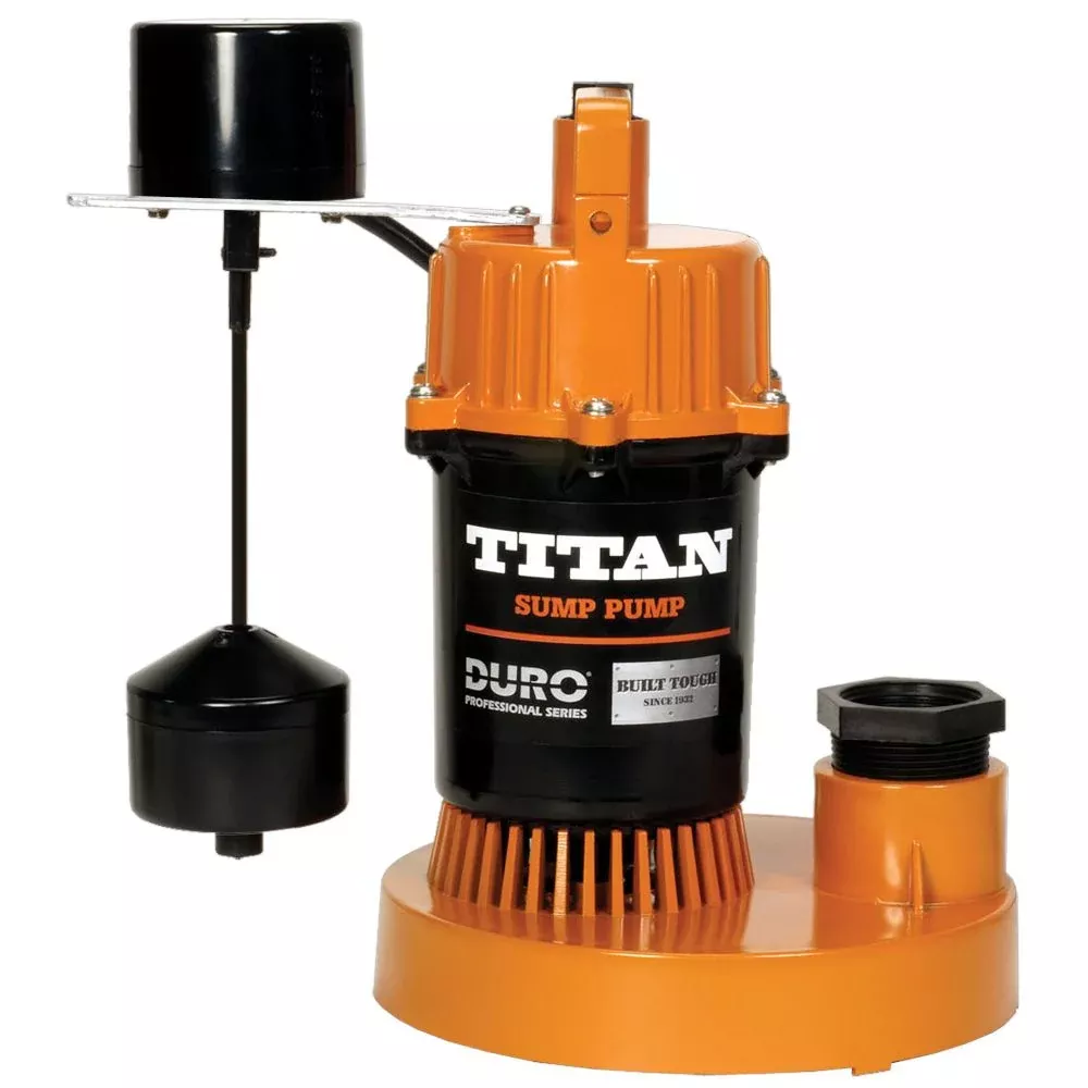 Titan Basement Submersible Sump Pump 1/2 HP - Vertical Float