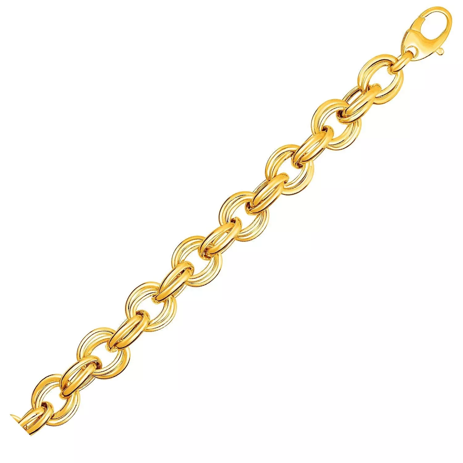 Twisted Double Link Bracelet in 14k Yellow Gold