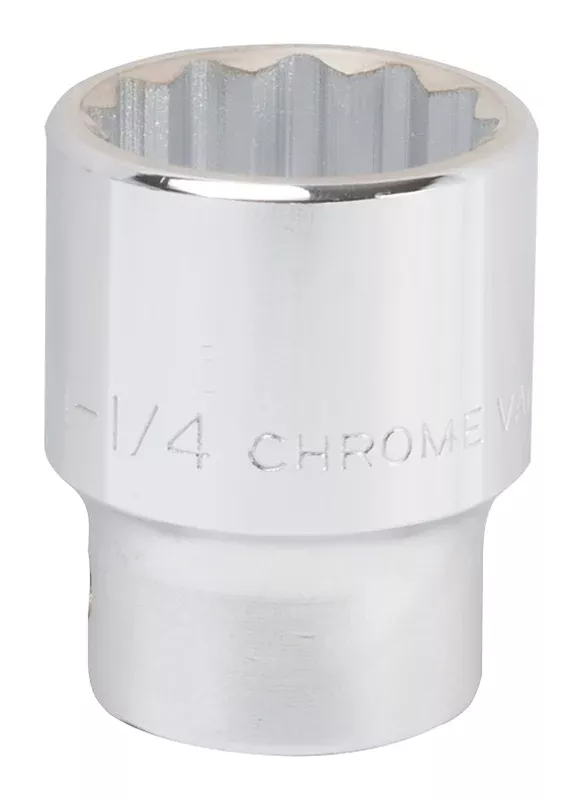 Vulcan MT-SS6040 Drive Socket, 1-1/4 in Socket, 3/4 in Drive, 12-Point, Chrome Vanadium Steel, Chrome