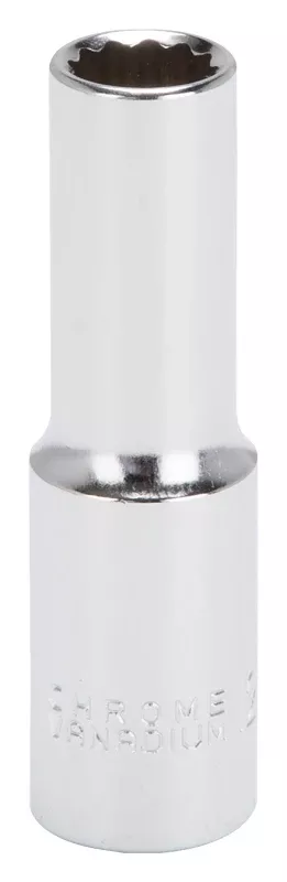 Vulcan MT6528973 Drive Socket, 12 mm Socket, 1/2 in Drive, 12-Point, Chrome Vanadium Steel, Chrome