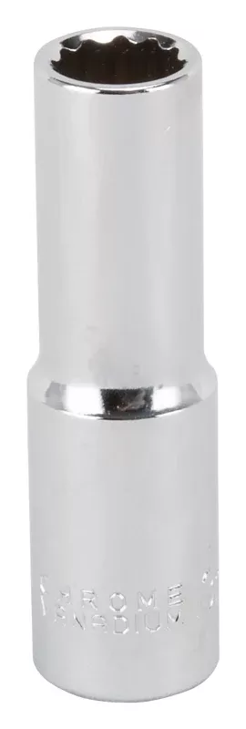 Vulcan MT6528974 Drive Socket, 13 mm Socket, 1/2 in Drive, 12-Point, Chrome Vanadium Steel, Chrome