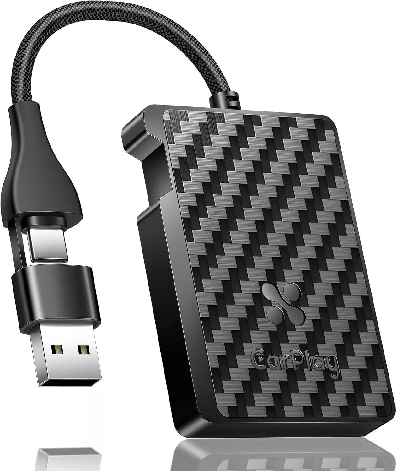Wireless Carplay Adapter for iPhone,2025 Upgrade Convert Wired to Wireless CarPlay Adapter Dongle, Plug & Play for Cars,Fit for Cars with Built-in CarPlay（Carbon Fibre Car Play）