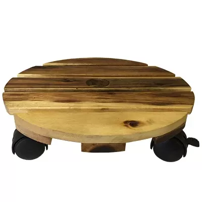 Wood Plant Caddy With Casters, 12-in.