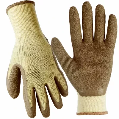Work Gloves, Latex Coated Palm, Blue, Xl