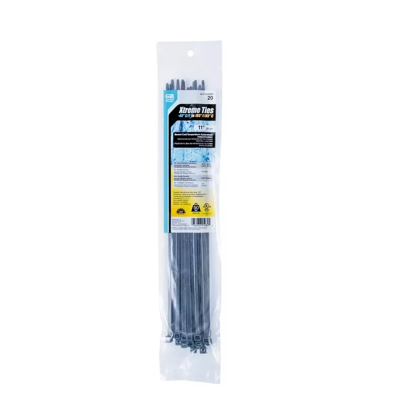 Xtreme Temperature Cable Tie, Black, 11-in., 20-pk.