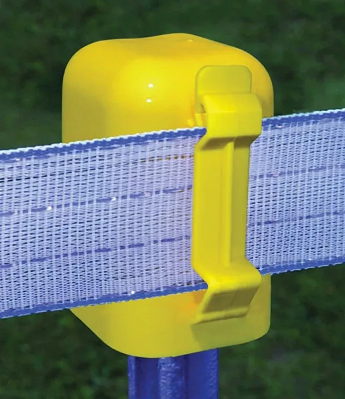 Zareba ITCPY-Z T-Post Top Insulator, 2 in Fence Wire, Polytape, Polyethylene, Yellow, T-Post Mounting