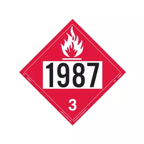 ZRV21987 - Flammable Liquid Placard, UN 1987, Rigid Vinyl