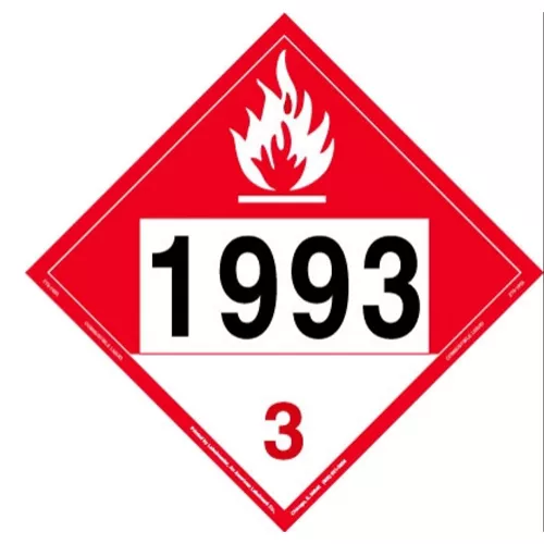 ZRV91993 - Combustible Liquid Placard, NA 1993, Rigid Vinyl