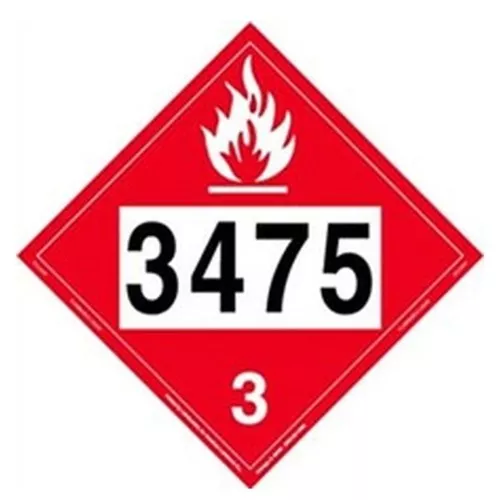 ZRVP2-3475 - Flammable Liquid Placard, UN 3475, Rigid Vinyl